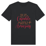 Empowerment Tee - 'Capable, Worthy, Amazing - Charcoal - T-shirts