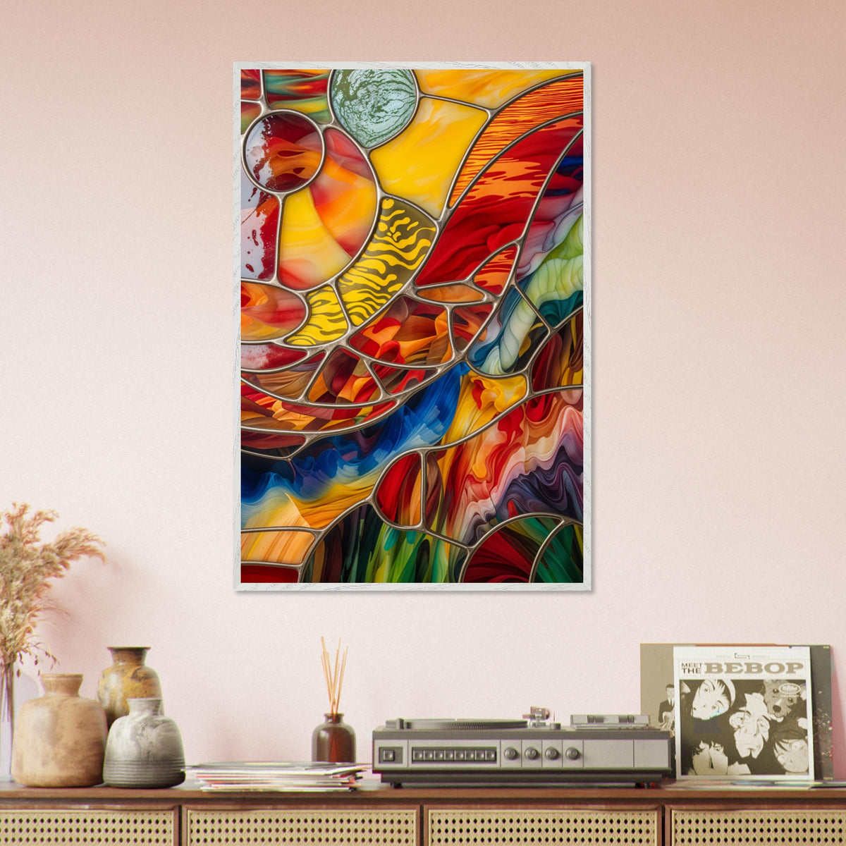 Palette of Emotions - Colorful Elegance in Portrait - White frame - Framed Posters