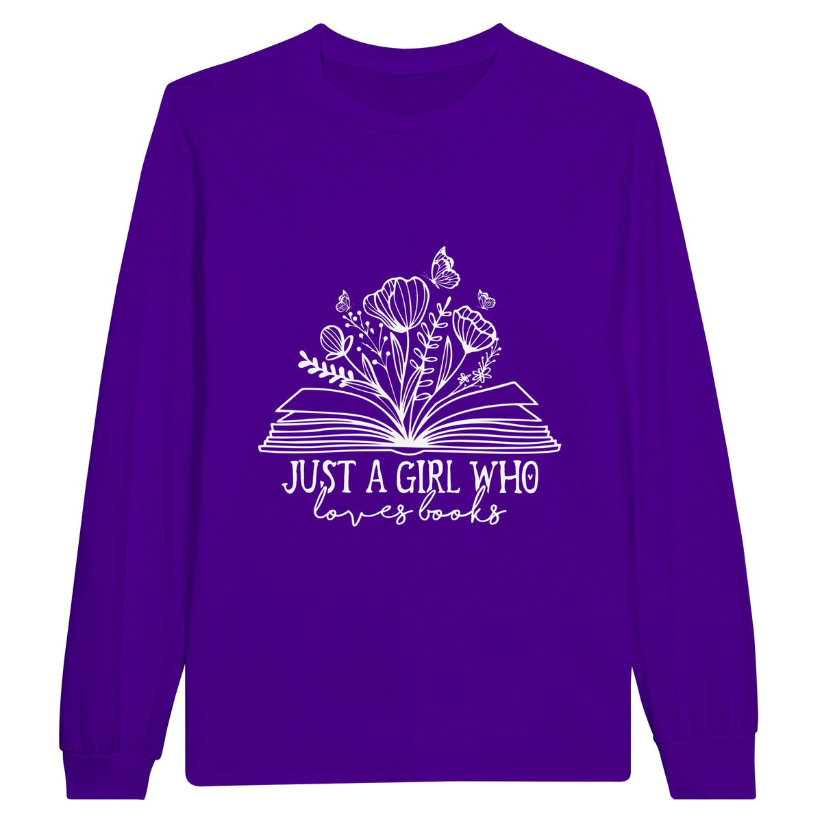 Flourishing Dreams - A Stunning Tee for Goal-Oriented - Purple - Long Sleeve T-shirts