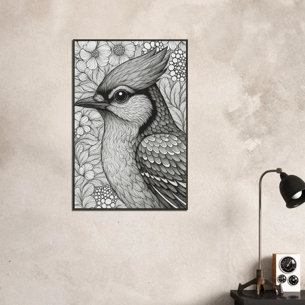Song of Serenity – Bird Metal Framed Poster Gift - - Metal Framed Posters