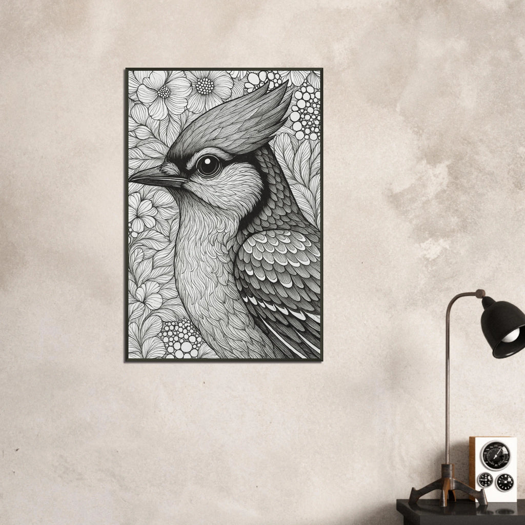 Song of Serenity – Bird Metal Framed Poster Gift - - Metal Framed Posters