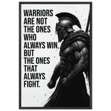 Spartan Warrior Quote Print – Inspirational Frame Gift - Black frame - Wooden Framed Posters