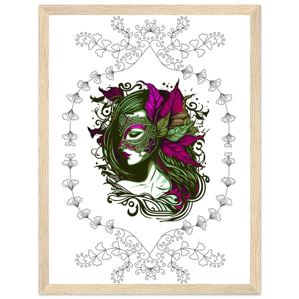 Masked Enchantment - Deluxe Framed Poster - 30x40 cm 12x16″ Wood frame - Framed Posters