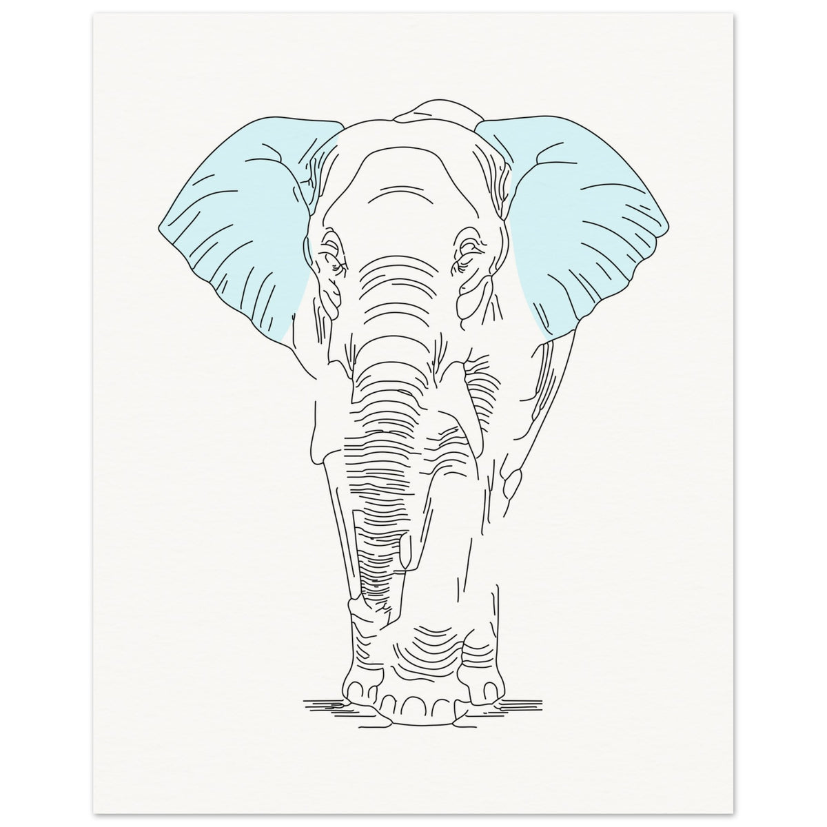 Gentle Giant - Minimalist Elephant Art - 40x50 cm 16x20″ - Posters