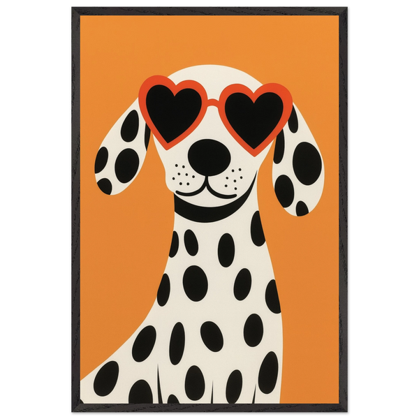 Cool Dalmatian Wooden Framed Poster – Dog Lover Gift - Black frame - Wooden Framed Posters