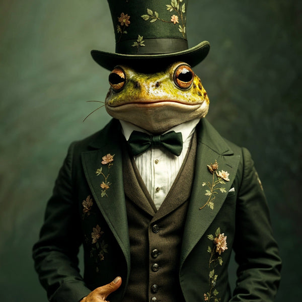 A Froggy Formal - A Whimsical Wall Art - - Framed Posters