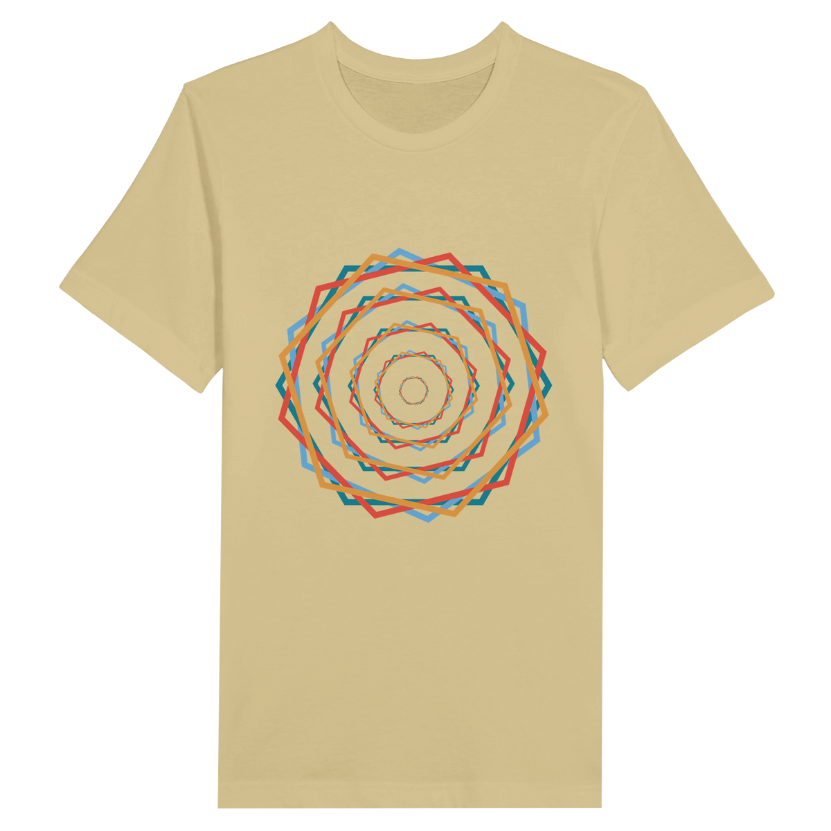 Vibrant Memories-Colorful Circles Tee - Soft Cream - Print Material