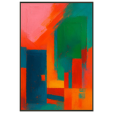 Abstract City Lights – Modern Metal Poster for Home Decor - - Metal Framed Posters