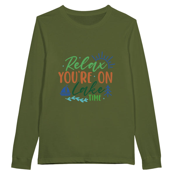 Escape to Relaxation - Let Our Sweatshirt Transport You! - Olive - Long Sleeve T-shirts