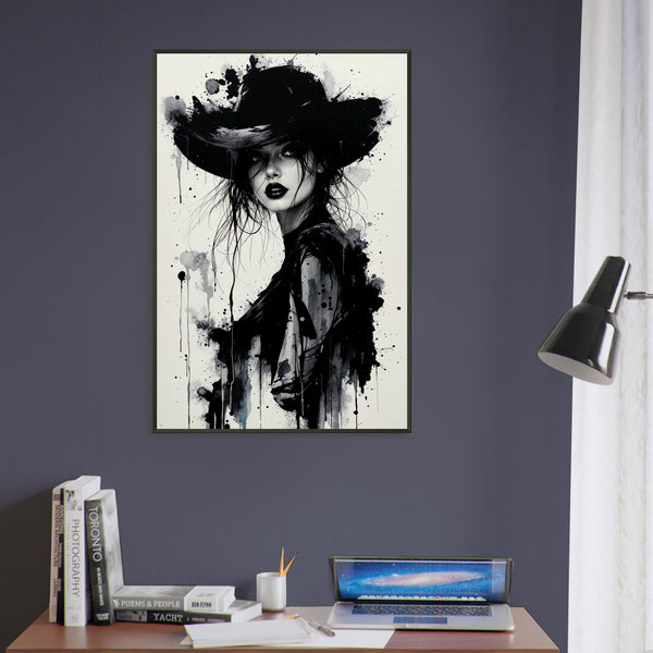 Shadow Muse - Grace in Black and White - 60x90 cm 24x36″ - Framed Posters