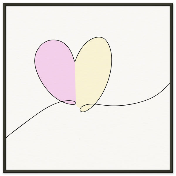 Heartfelt Harmony - Minimalist Love - 50x50 cm 20x20″ - Metal Framed Posters