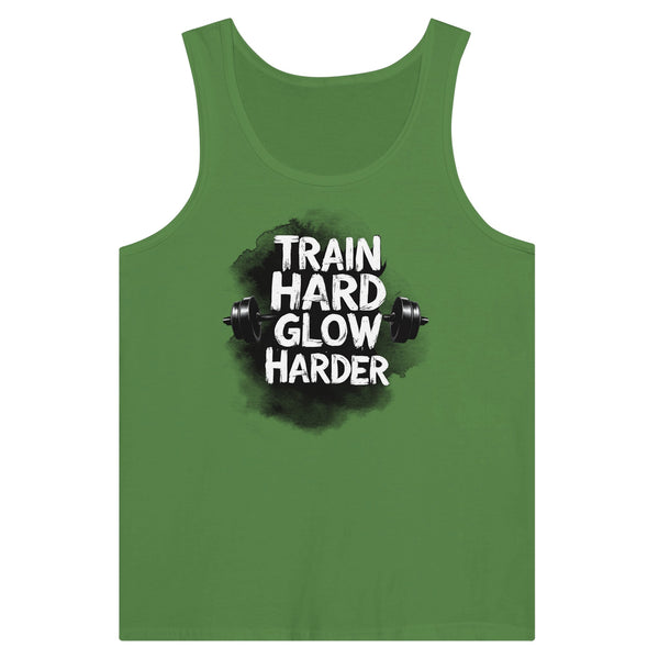 Train Hard Tank Top Gift for Gym Lovers - Leaf - Scoop Tank