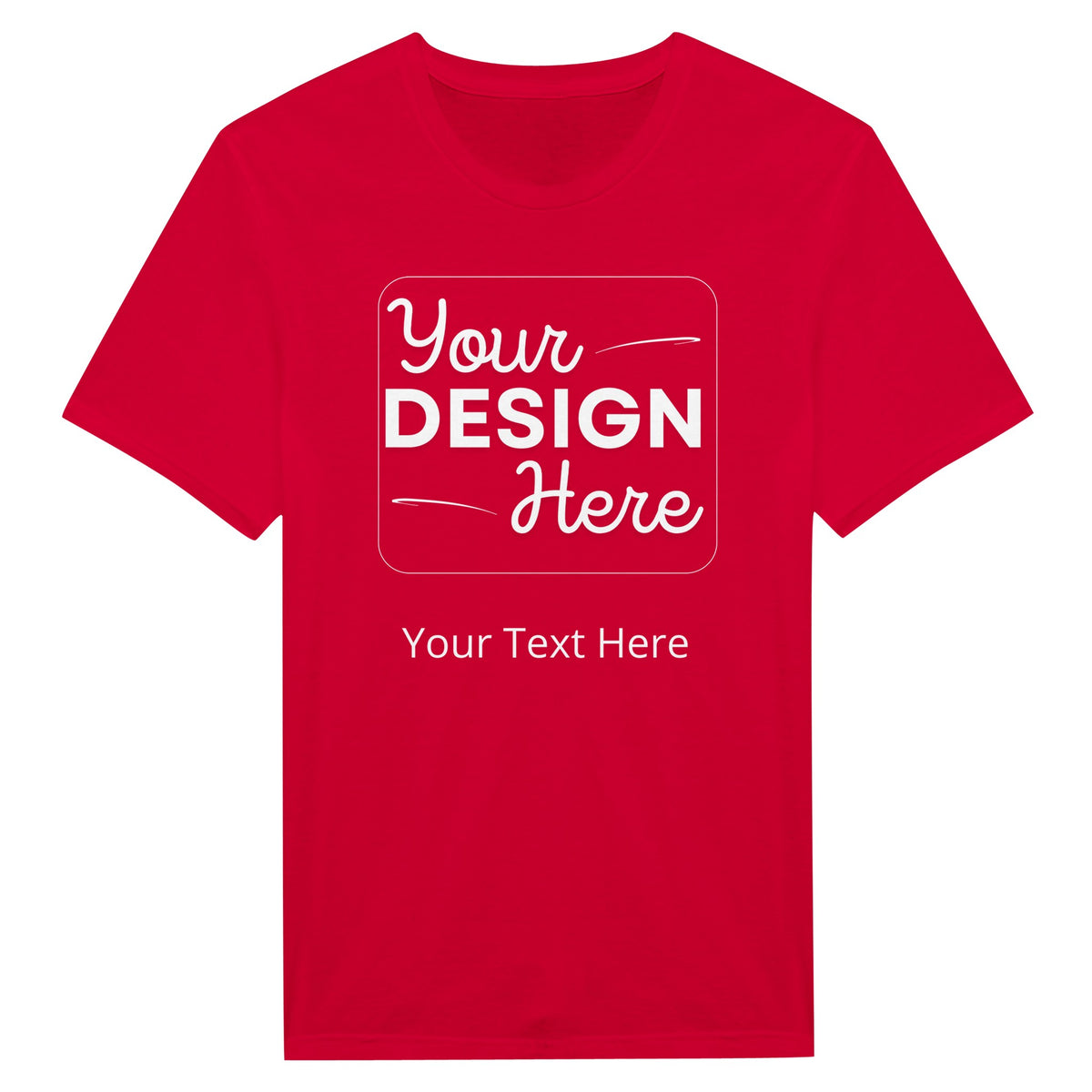 Soft, Strong, Stylish - The Classic Customizable Crewneck Tee - Red - Crewneck T-shirts