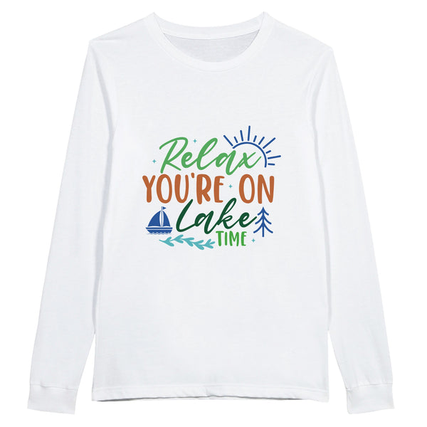 Escape to Relaxation - Let Our Sweatshirt Transport You! - White - Long Sleeve T-shirts