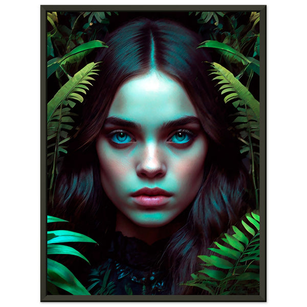 Emerald Mystique - Captivating Eyes in Nature - 45x60 cm 18x24″ - Metal Framed Posters