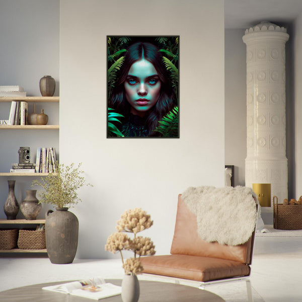 Emerald Mystique - Captivating Eyes in Nature - - Metal Framed Posters