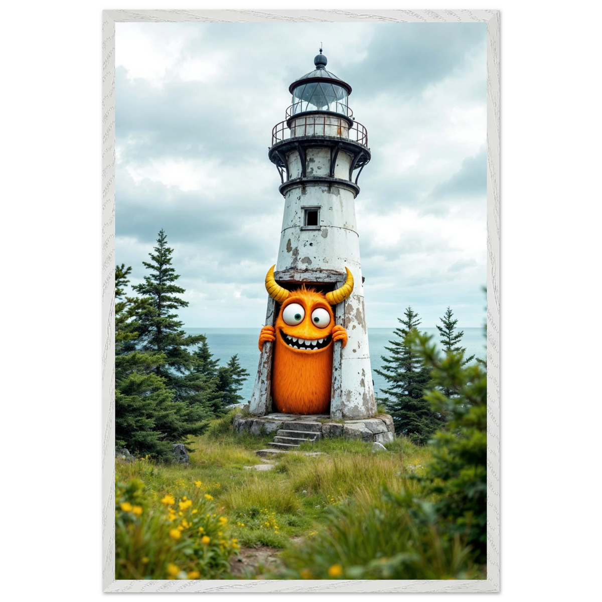 Monster Surprise – Framed Poster - - Wooden Framed Posters