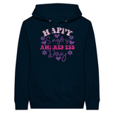 Celebrate Singles Awareness Day with Colorful Hearts Hoodie - Navy - Hoodies