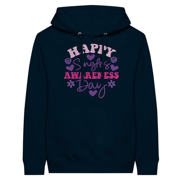 Celebrate Singles Awareness Day with Colorful Hearts Hoodie - Navy - Hoodies