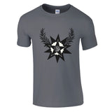 Celestial Harmony - Star and Laurel Design - Charcoal - T-shirts