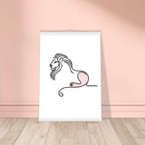 Regal Simplicity - Minimalist Lion Design - 50x70 cm 20x28″ White wall hanger - Posters With Hanger