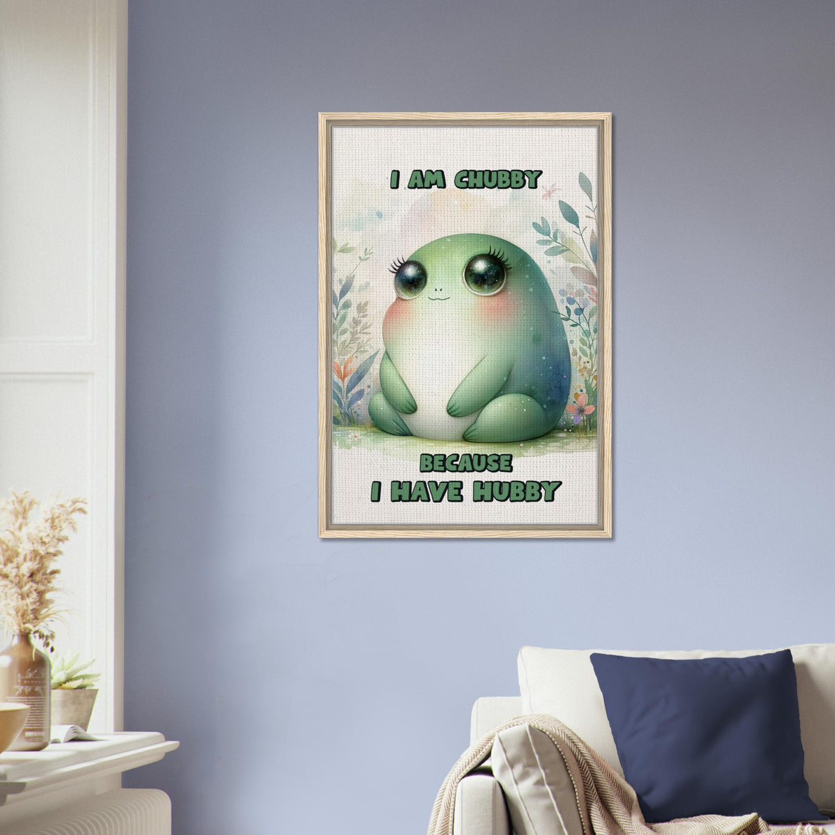 Chubby Love - Cute Frog with a Sweet Message - - Canvas