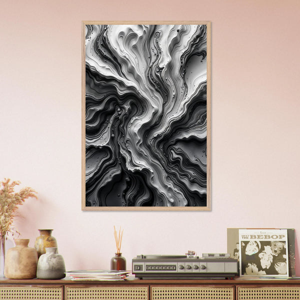 Abstract Noir Wooden Framed Poster - Wood frame - Wooden Framed Posters