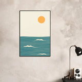 Golden Horizon – Ocean Metal Framed Poster Gift - - Metal Framed Posters