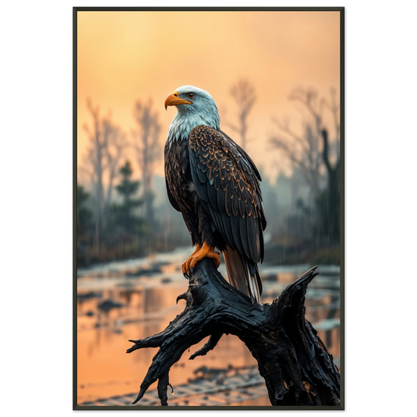 Eagle's Dawn - A Symbol of Strength and Serenity - - Metal Framed Posters