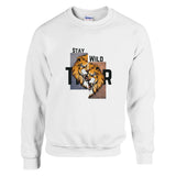 Wild Spirit - Fierce Lion Design - White - Crewneck Sweatshirts