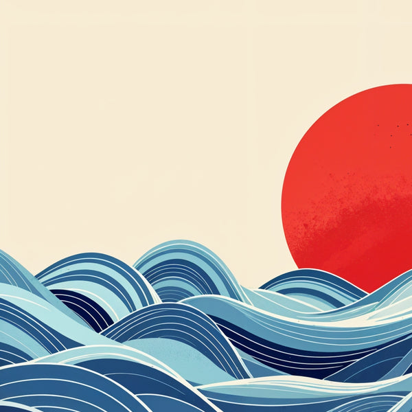 Wave Meets Sun – Wood and Metal Framed Poster - Gold Metal Glossy Photo - Framed Posters