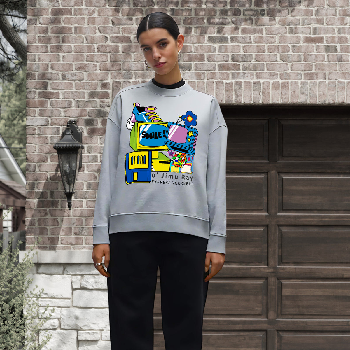 Vintage Pop Culture Sweatshirt - - Sweatshirts