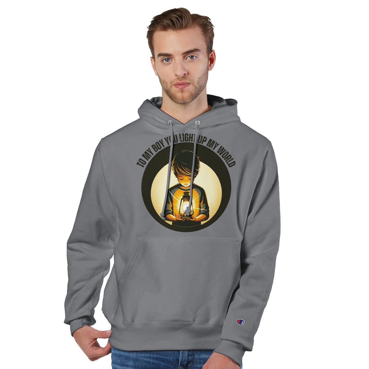 Lantern of Love - A Symbol of Fatherly Guidance - oxford gray - Hoodies