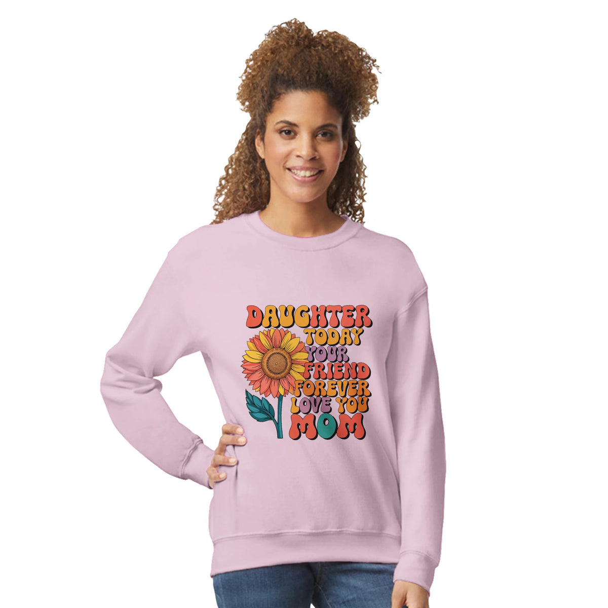 Sunflower Serenity - Celebrate Your Bond with Mom - Light Pink - Sweatshirts