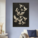 Flight of Peace – Doves Metal Framed Poster Gift - - Metal Framed Posters