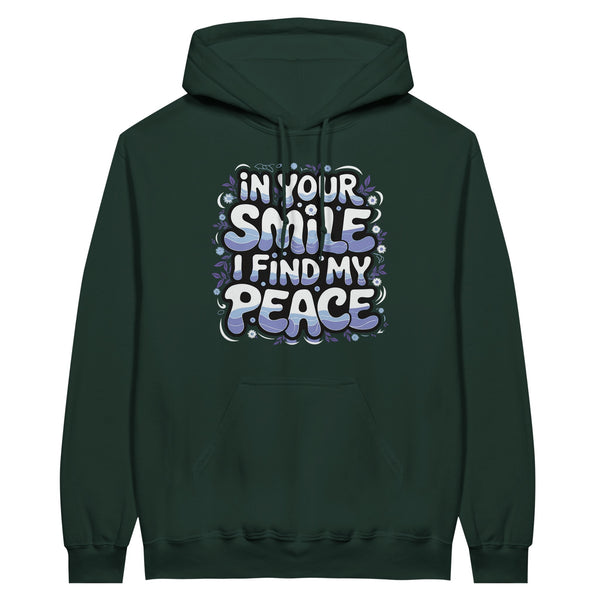 Hoodie Happiness - Smile and Be Peaceful - Forest Green - Hoodies