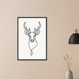 Nature's Outline - Elegant Deer in Wooden Frame - - Wooden Framed Posters