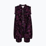 Neon Bloom - Chic Floral Romper for Little Trendsetters - - Bodysuits