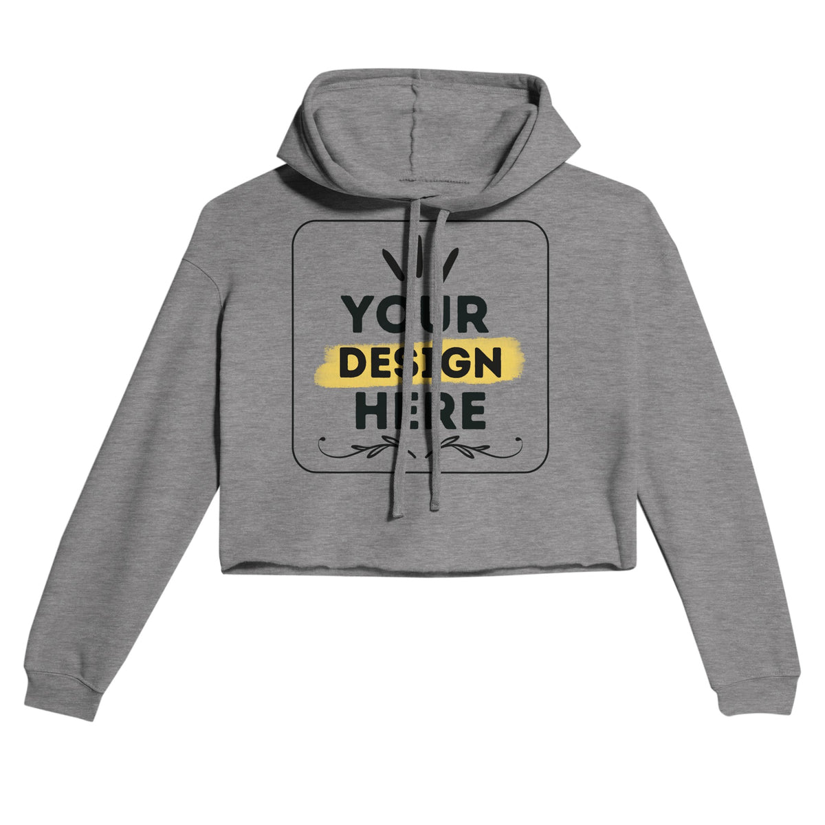 Effortless Elegance - Women's Customizable Cropped Hoodie - Dark Gray Heather - Hoodies