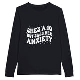 Embracing Flaws - She's a 10, but so is Her Anxiety - Dark Gray - Sweatshirts