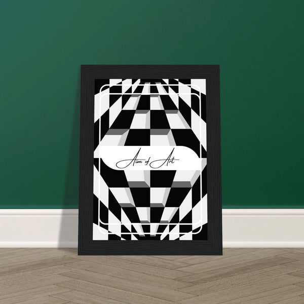 Modern Maze - Aim of Art Illusion - - Wooden Framed Posters