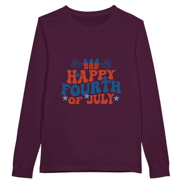 Celebrate in Style - Happy Fourth of July Shirt - Maroon - Sweatshirts