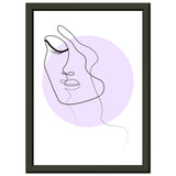 Simplicity and Grace - Pastel-Infused Line Art Portrait - A4 21x29.7 cm 8x12″ - Metal Framed Posters