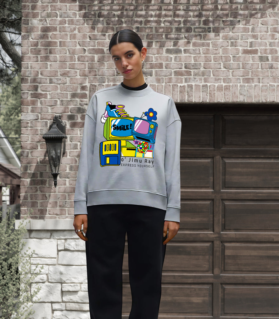 Vintage Pop Culture Sweatshirt - - Sweatshirts