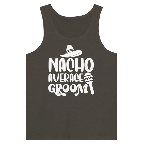 Nacho Average Groom - A Tank-Top Tribute to Unconventional Love - Triblend Black Heather - Print Material