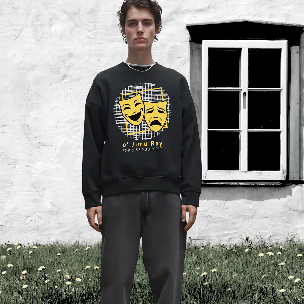 Theatrical Expression Boxy Sweatshirt - - Sweatshirts