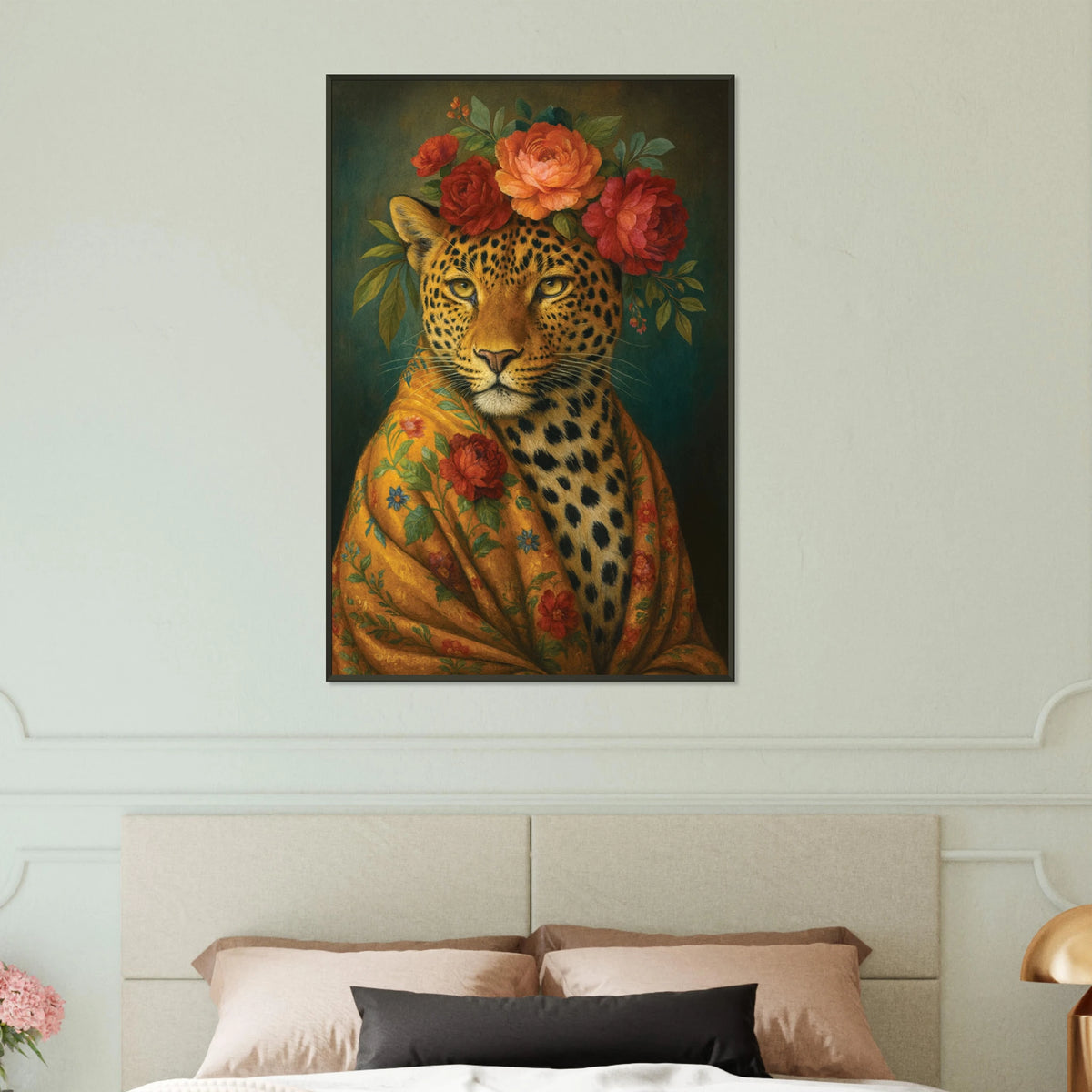 Regal Bloom – Cheetah Metal Framed Poster Gift - - Metal Framed Posters