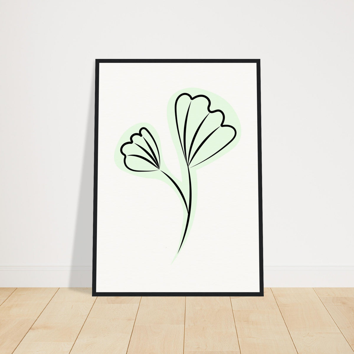 Elegant Floral Essence - Wooden Framed Art - 50x70 cm 20x28″ Black frame - Wooden Framed Posters