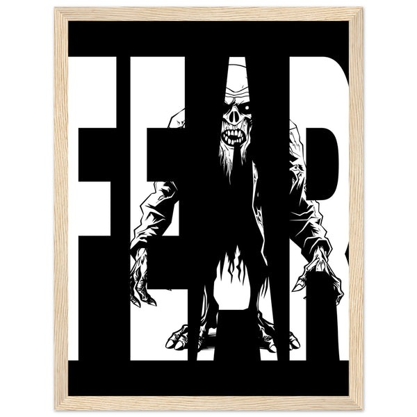 Embrace Fear - Bold Horror Art - 30x40 cm 12x16″ Wood frame - Wooden Framed Posters