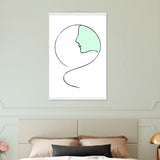 Serenity in Simplicity - Minimalist Face Art Poster - 60x90 cm 24x36″ White wall hanger - Posters With Hanger